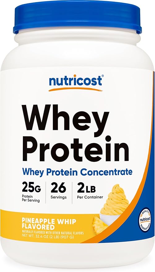 Nutricost Whey Protein Powder Pineapple Whip (2 LBS) - Gluten-Free, GMO-Free, from Whey Protein Concentrate