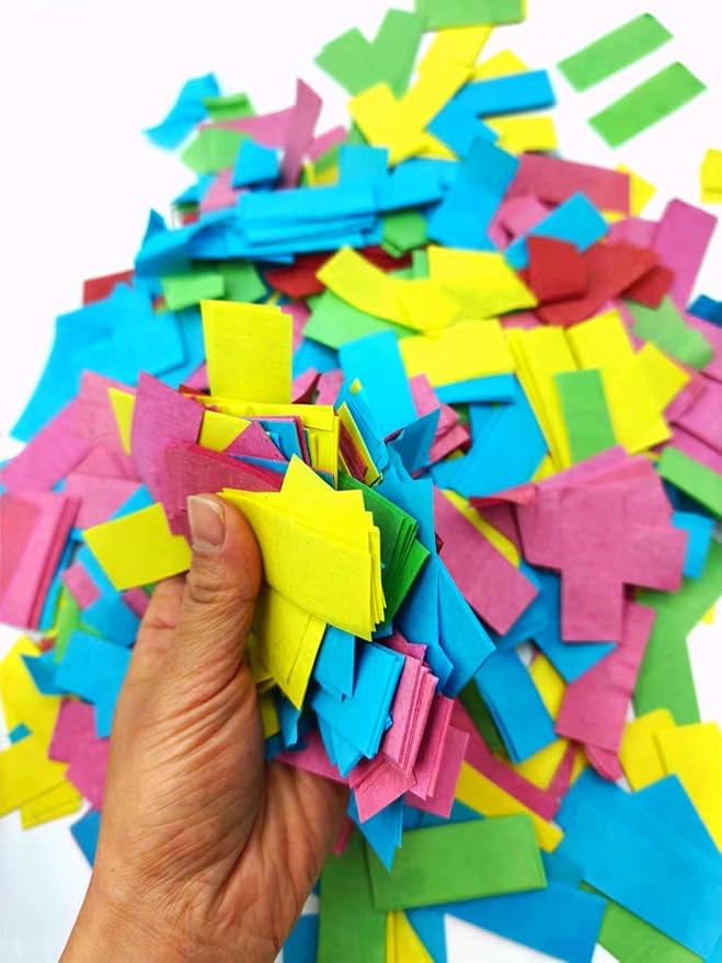 Colorful Tissue Paper 2.2 lb Rectangle Confetti Great for Birthday Parties,Concerts,Celebrations,Weddings,Confetti Party,Graduation Ceremonies & More