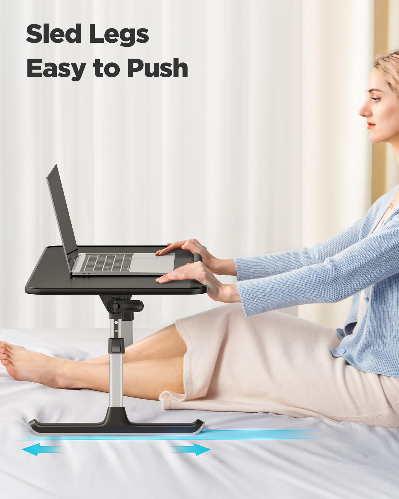 SAIJI Book Stand for Reading Hands Free with Page Paper Clips in Bed,Laptop Desk Table, Portable Lightweight Lap Desk Tray for Writing Eating Breakfast on Couch Sofa Floor (20.5"x11.8",Black)