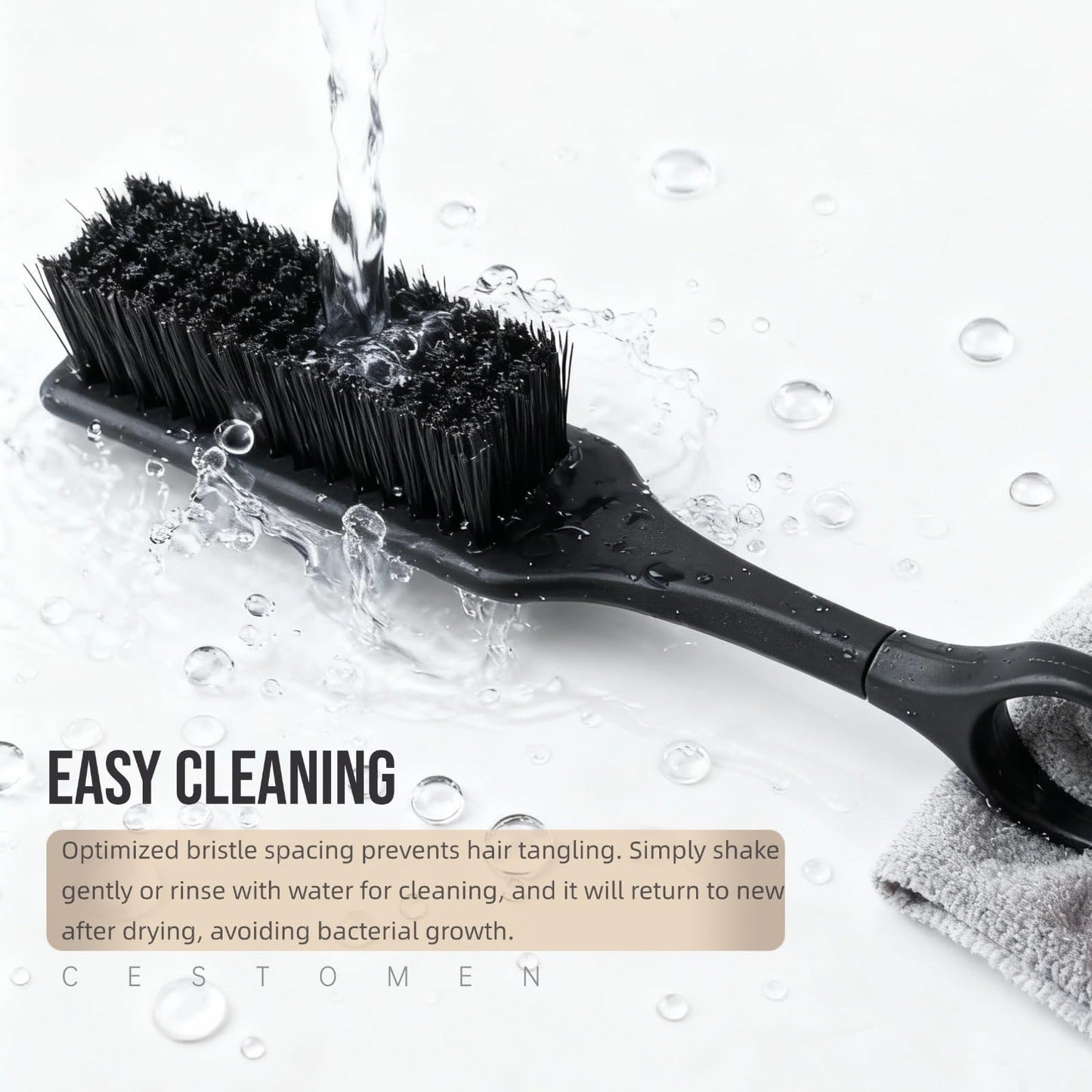 2Pcs 360°Rotatable Ring Barber Clipper Brushes, Nylon Bristles Blade Cleaning Brush Styling Brush Tool for Hair Cutting Barber and Home Use