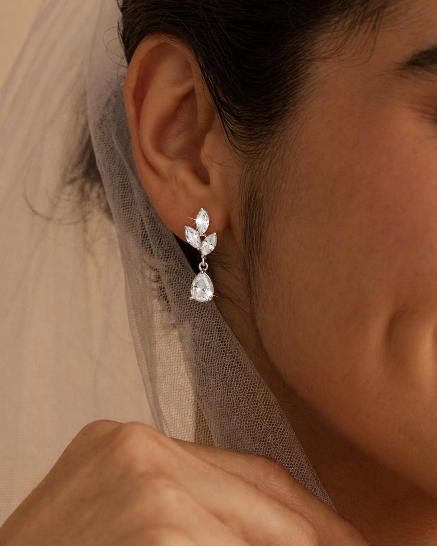 Asdecy 925 Sterling Silver Dangle Earrings for Women Drop Dangle Cubic Zirconia Elegant Prom Bridal Bridesmaid Wedding Dangling Jewelry