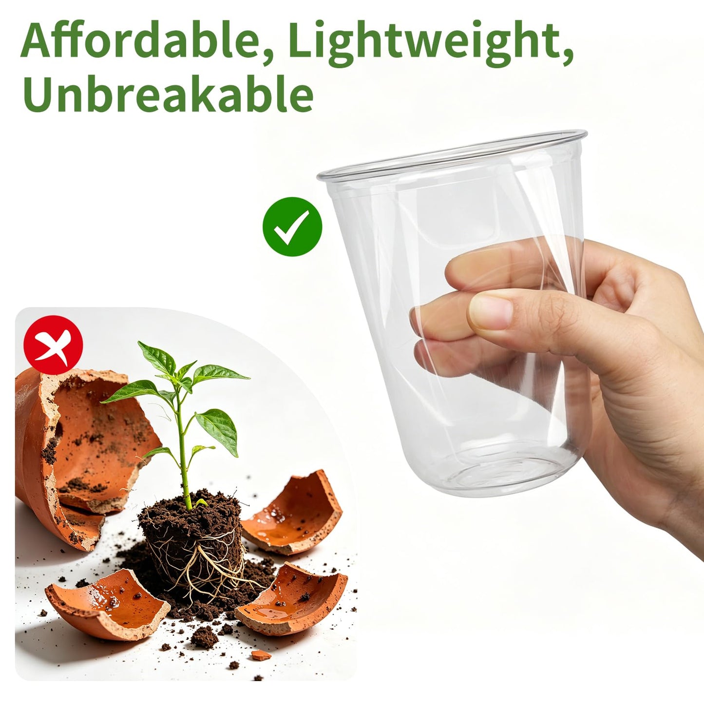 Ronyes Clear Hydroponic Nursery Kit with Vented Humidity Domes 8 Packs, Corms Growing Container, Hydroponic Growing System, Tissue Culture Acclimation Kit