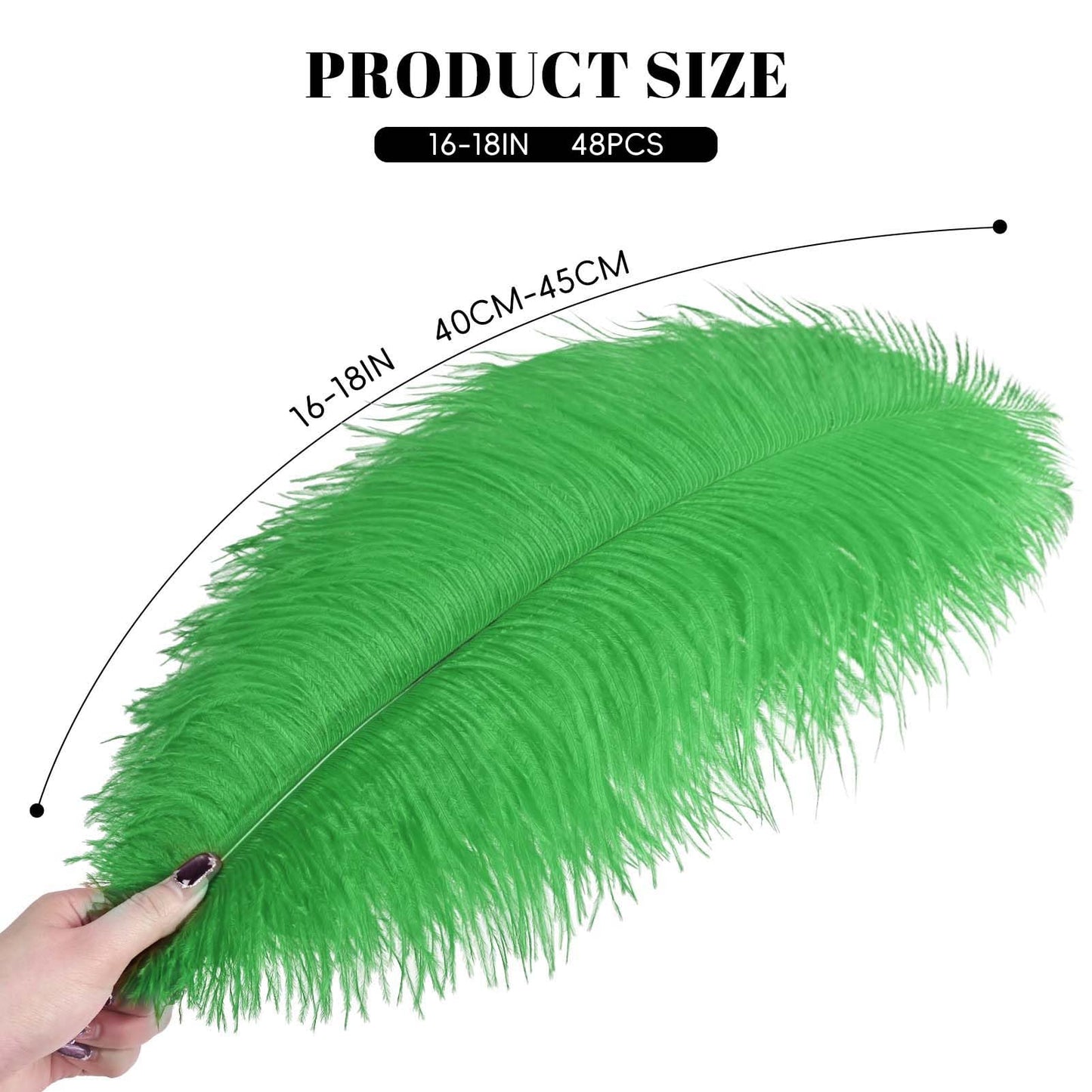 THARAHT Ostrich Feathers 48pcs 16-18inch Large Natural Bulk for Vase Crafts Wedding Party Centerpieces Christmas Tree Holiday Home Decoration Feathers