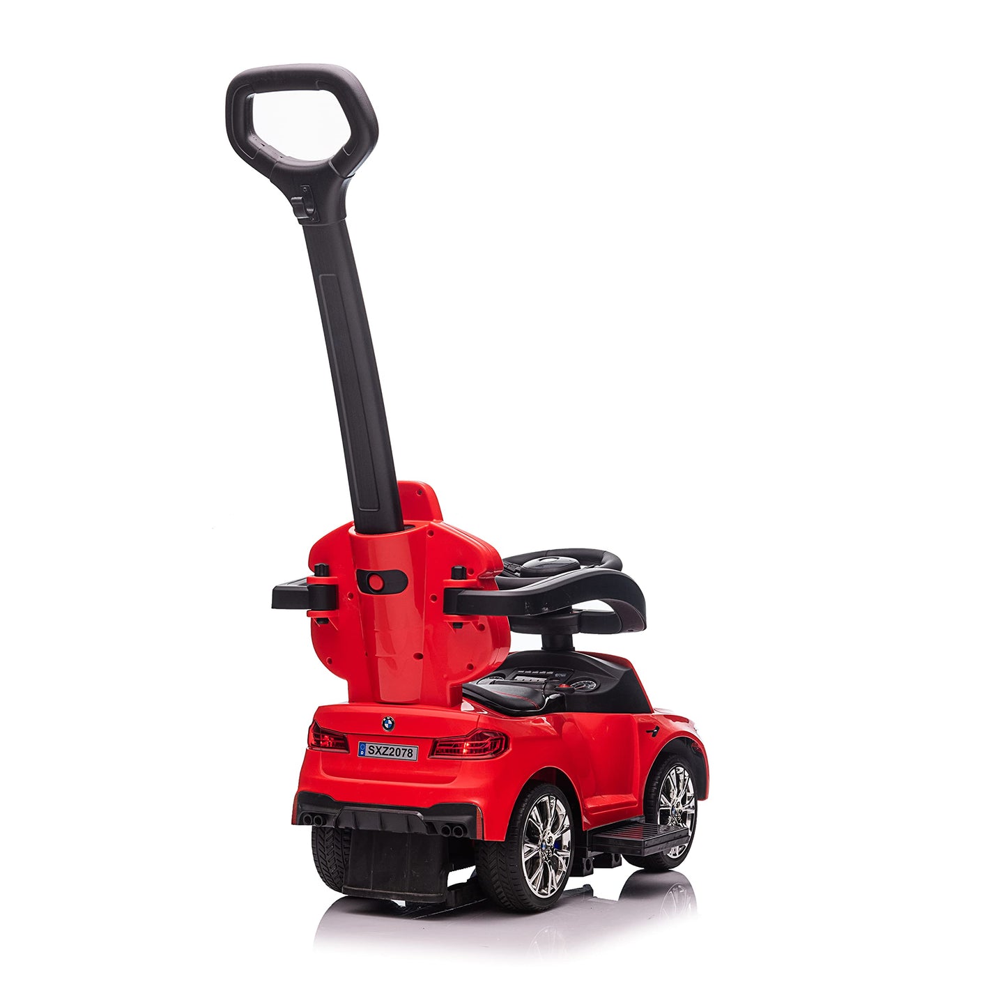 Best Ride On Cars BMW 4 in 1 Battery Powered Push Car, Red, Large