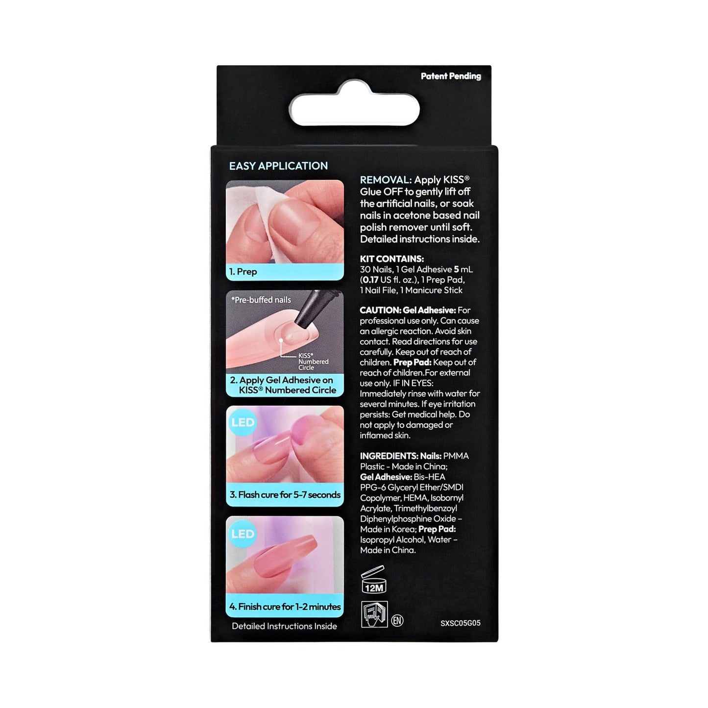 KISS Salon X-tend LED Gel Nail Kit Press On Nails, , 'Changed', Multicolor, Short Oval, 30 Fake Nails, Soft Gel Nail Glue 5 ml (0.16 US fl. oz.), Prep Pad, Manicure Stick, & Mini Nail File