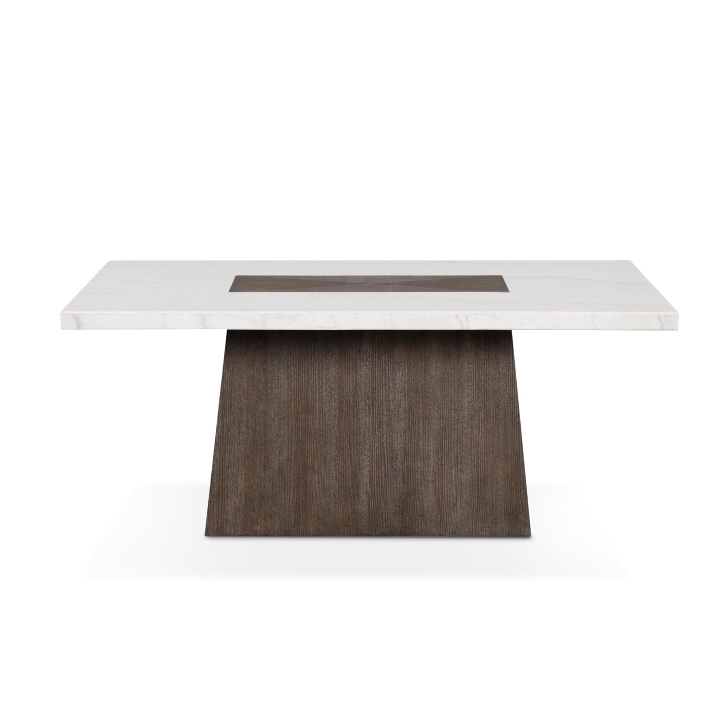 Furniture of America Rafferty Modern Solid Wood 70-inch Rectangle Dining Table with Genuine White Marble Tabletop and Tapered Pedestal Base, Seats up to 6, for Home Kitchen, Living Room, Dark Walnut
