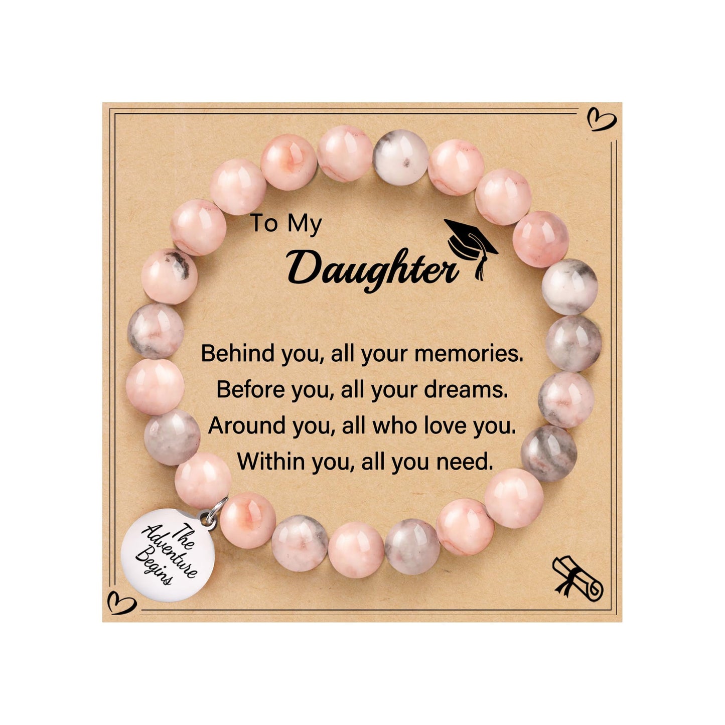 Sistble 2026 Graduation Gifts, Graduation Bracelets Class of 2026 Daughter Gifts Bead Bracelet College 5th 8th Grade High School Inspirational Gifts for Women Jewelry