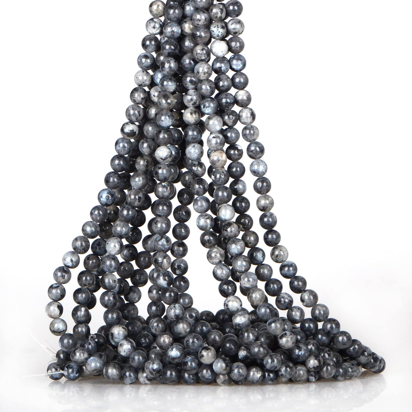 ICAI Beads（Larvikite Labradorite） Natural Stone Gemstone Round Loose Beads Crystal Energy Stone Healing Power for Jewelry Making DIY,1 Strand 35-37pcs（10mm）