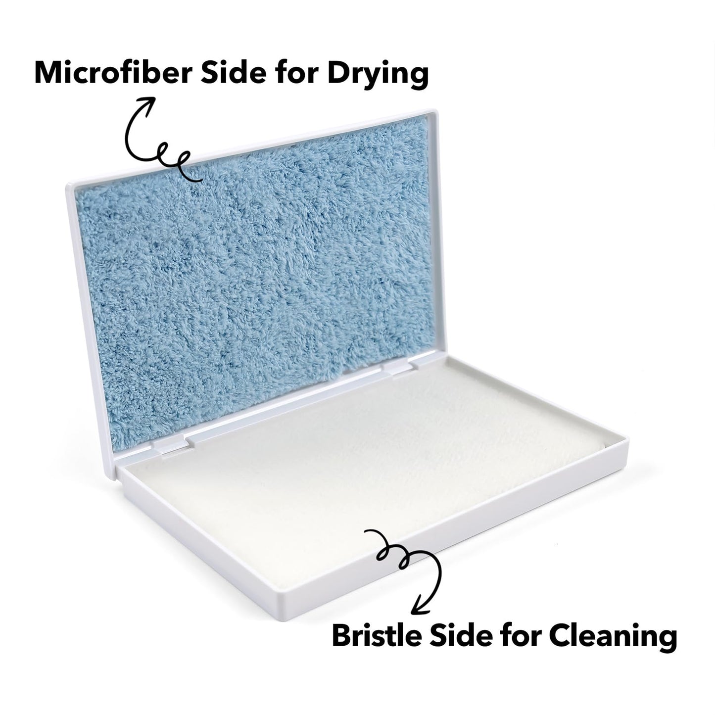 Stamp Scrubber for Stamps,Dual-Sided Stamp Cleaning Pad with Synthetic Bristles,Stamping Tool Cleaning Cling & Foam & Large Clear & Rubber Stamps 7.3x4.9inch