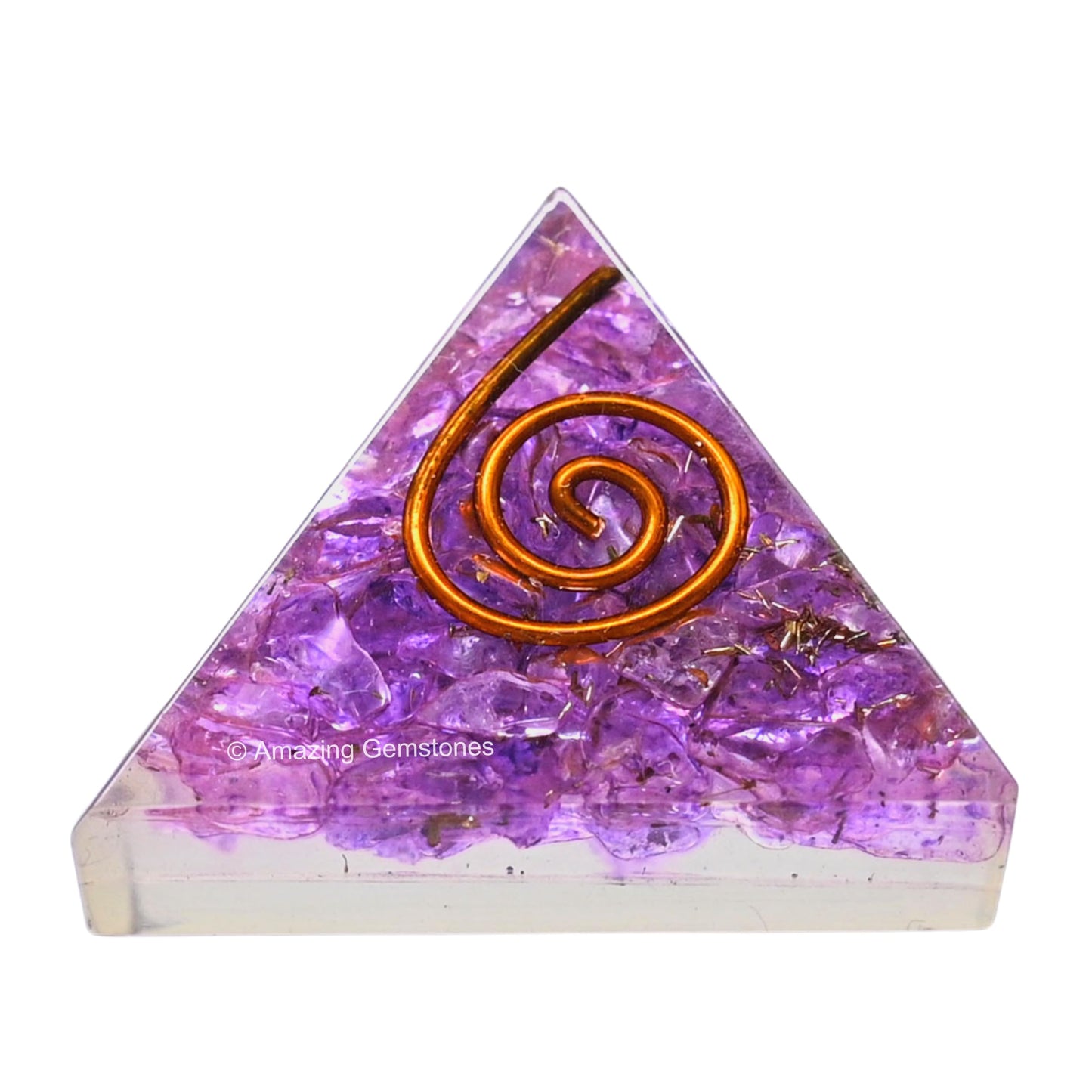 Amazing Gemstone Amethyst Onyx Orgone Pyramid - 30mm Small Orgonite Pyramids with Crystals and Healing Stones - Authentic Organite Gifts