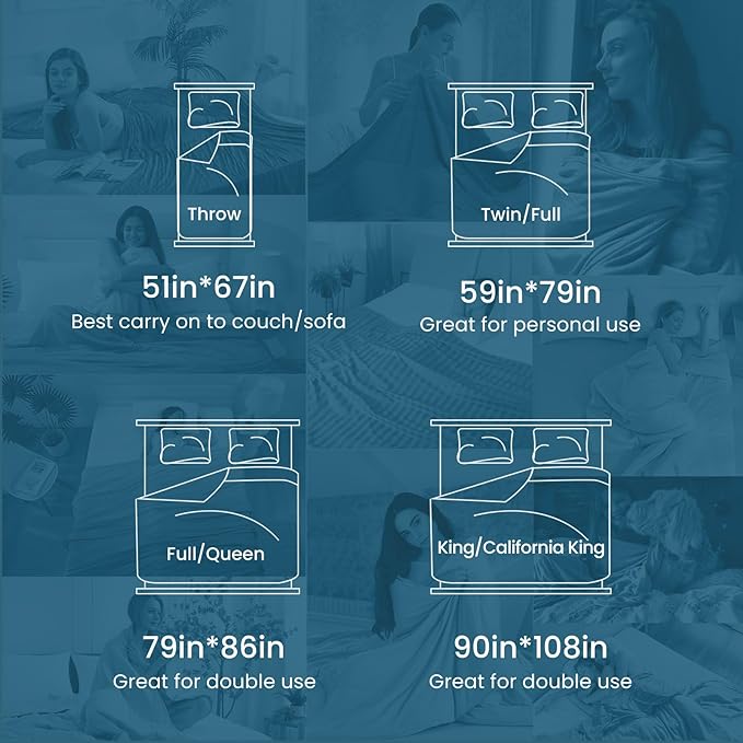 Elegear Revolutionary Cooling Blanket Queen Absorbs Heat to Keep Body Cool for Night Sweats, Arc-Chill Cool 3.0 Fiber Q-Max>0.5 for Hot Sleepers, Lightweight Summer Cold Blankets for Sleeping, Blue