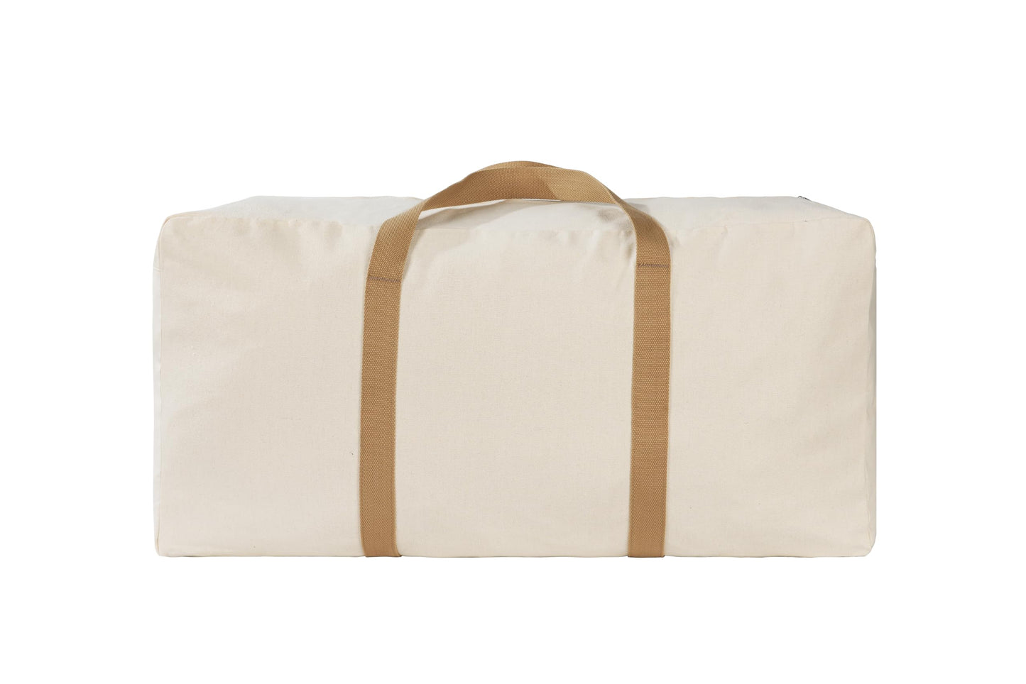GORISEN Canvas Storage Duffle Bag, Large Capacity Moving Bag with Tan Handles, Washable and Reusable (1, BEIGE, 31''x15''x15'')