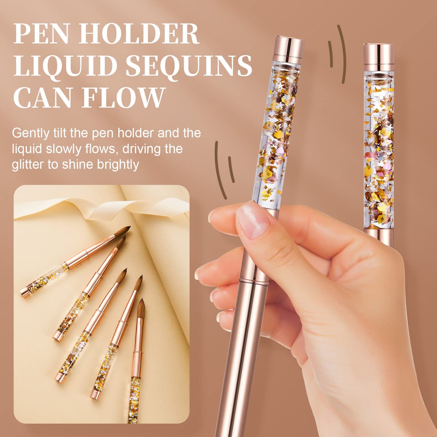Acrylic Nail Brush Size 8,KEMEISI 100% Pure Kolinsky Nail Art Brushes Sturdy Handle Oval Shaped Acrylic Powder Nail Design Tools for Professional Manicure DIY Home Salon (Gold)