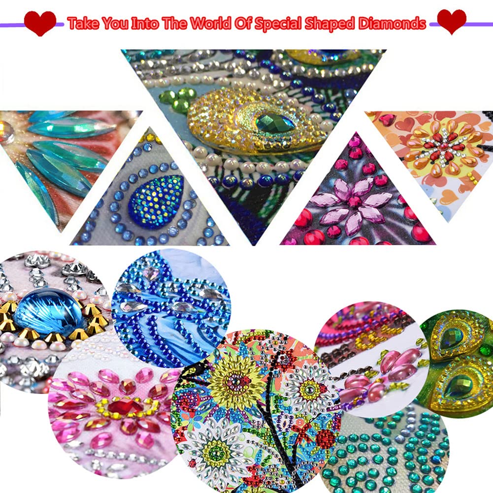 Sulunmo Diamond Art Kits for Adults - Acrylic Diamond Painting Ornaments, DIY 5D Diamond Art Statues Diamond Dots Sculpture with Special Shaped Drills(Peacock-66)
