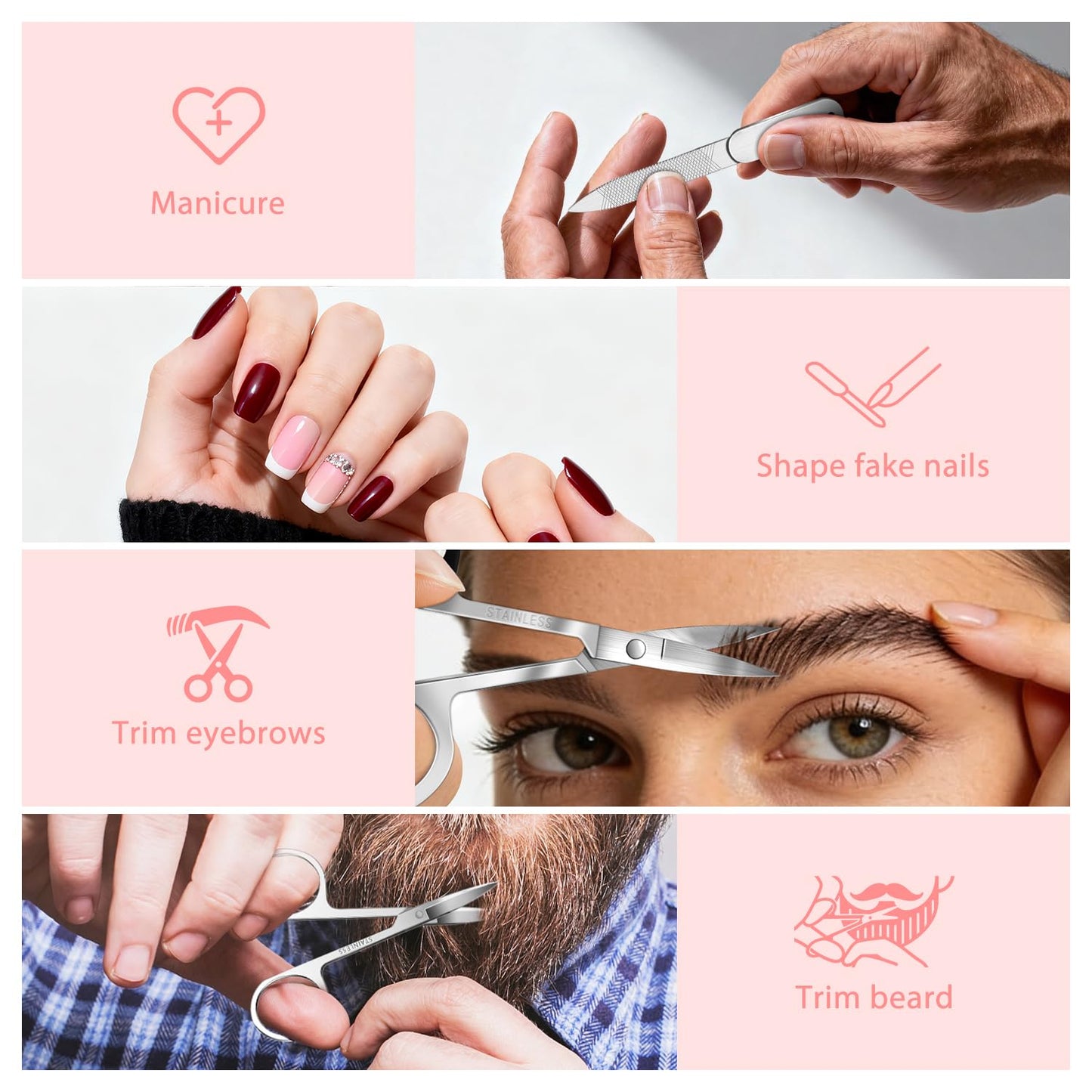 Tweezers and Nail Clipper Set with Case for Men Women, MORGLES 9 Pcs Professional Stainless Steel Tweezers No Gaps