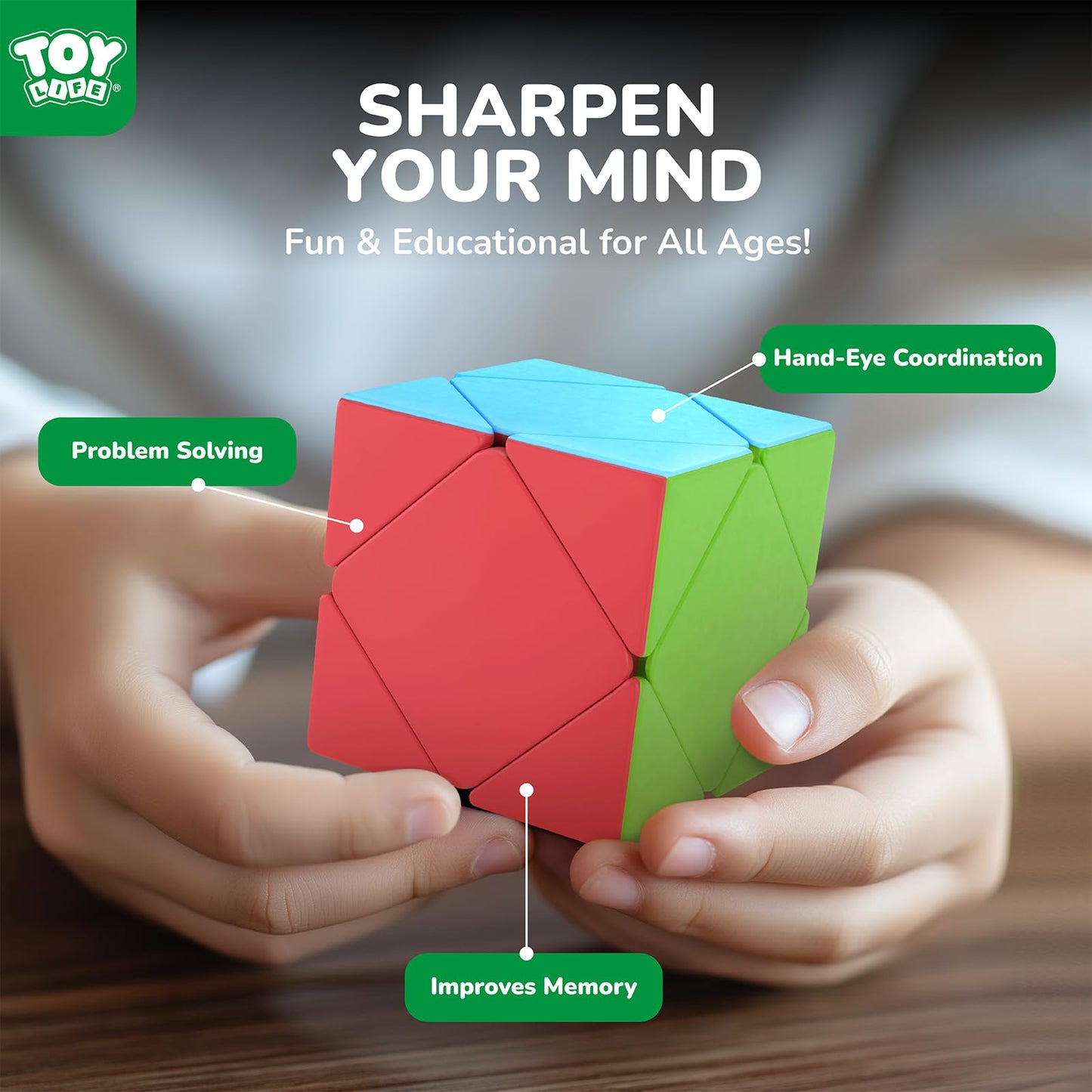 STEAM Life Speed Cube Set 10 Pack Magic Cube | Includes 2x2 3x3 4x4 5x5 Speed Cube, Pyramid Cube, Megaminx Cube Puzzle Cube Bundle Collection Cube, Toys Gift for Kids & Adults