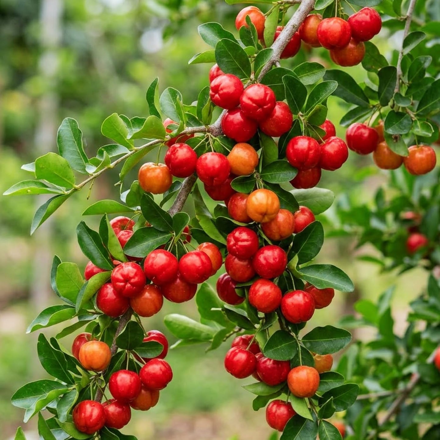 2 Barbados Cherry Plants Live, Cold Hardy Cherry Tree Live Plant, 5-7'' Tall, Sweet Cherry Tree