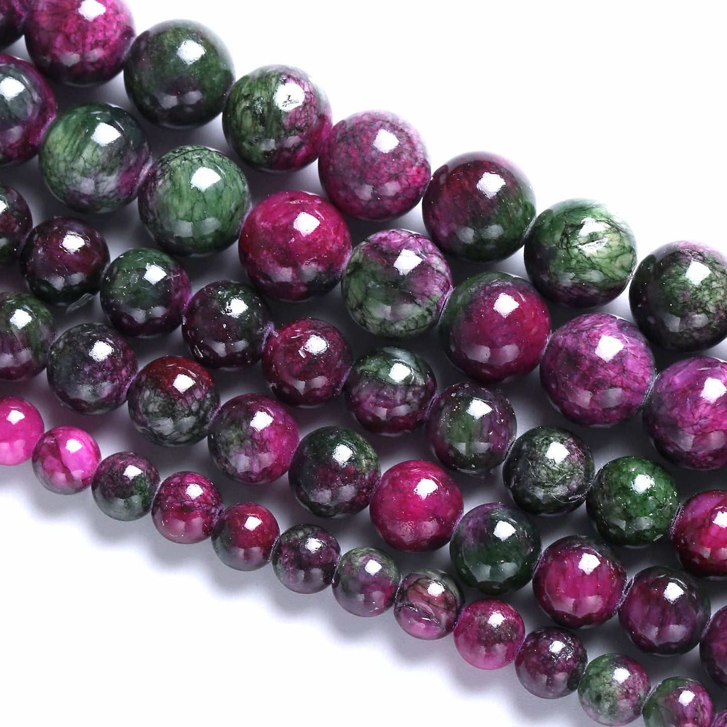 6MM 60PCS Multi Jade Stone Beads Spacer Loose Beads for Jewelry Making DIY Bracelet Necklace