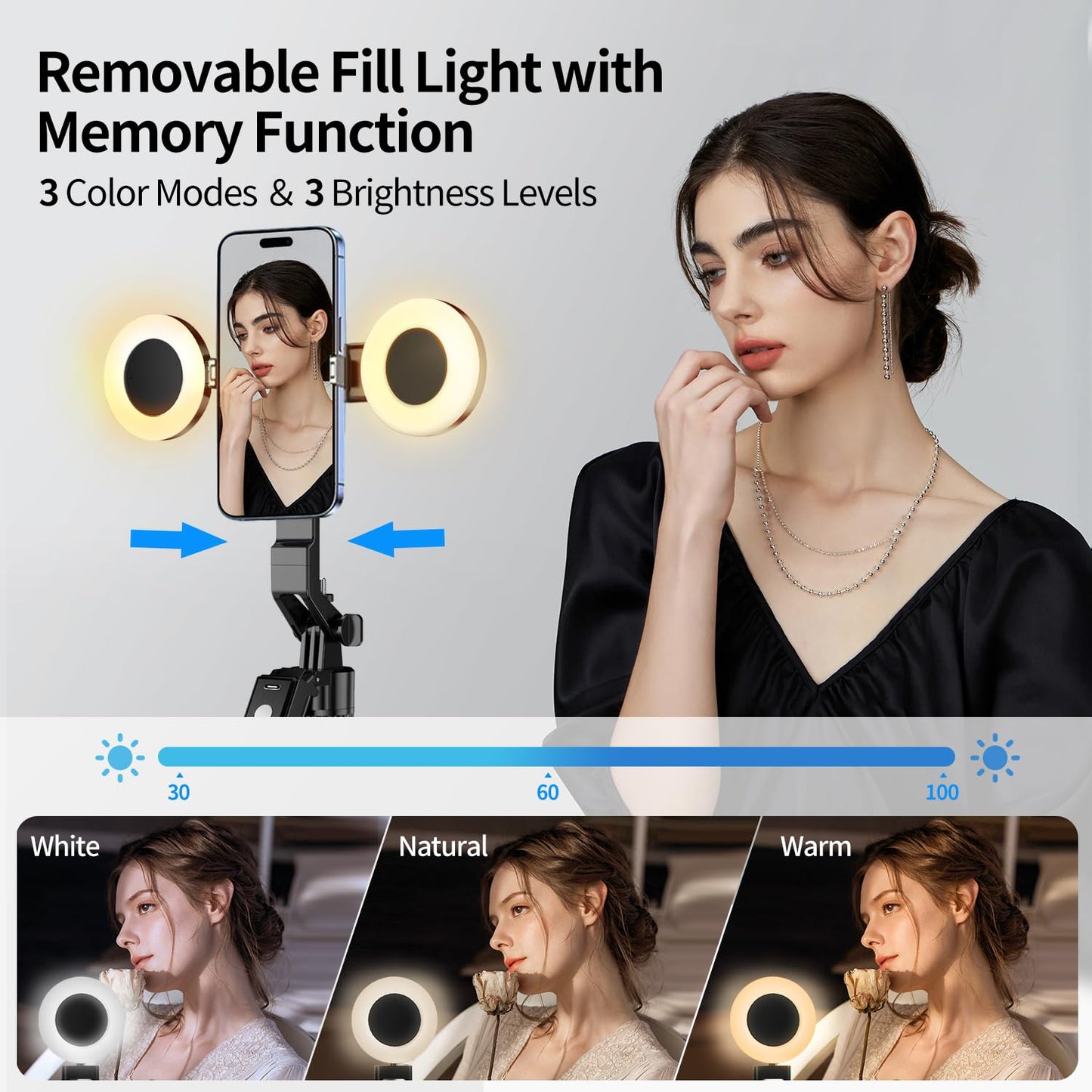 yAyusi Magnetic Vlogging Kit for iPhone/Android, 70.9" Auto Face Tracking Tripod for iPhone with Light, Microphone/Remote Control, Content Creator Essentials Starter Kit for TikTok and YouTube