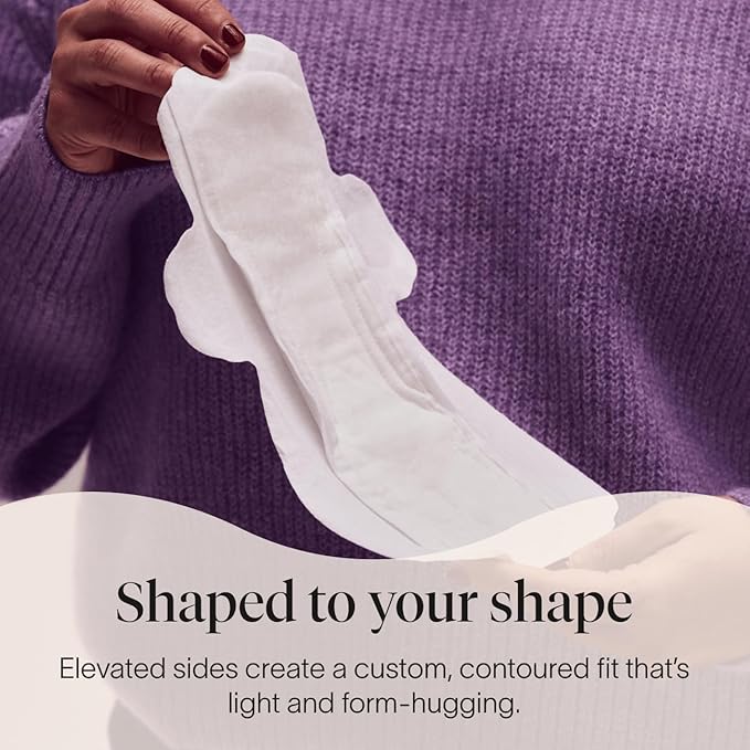 Cora Made-to-Move Regular Pads with Wings, Organic Cotton Topsheet Ultra Thin Feminine Care Pads for Women, Soft, Comfortable & Breathable Menstrual Pad, Super Absorbency, Unscented, 68 Count