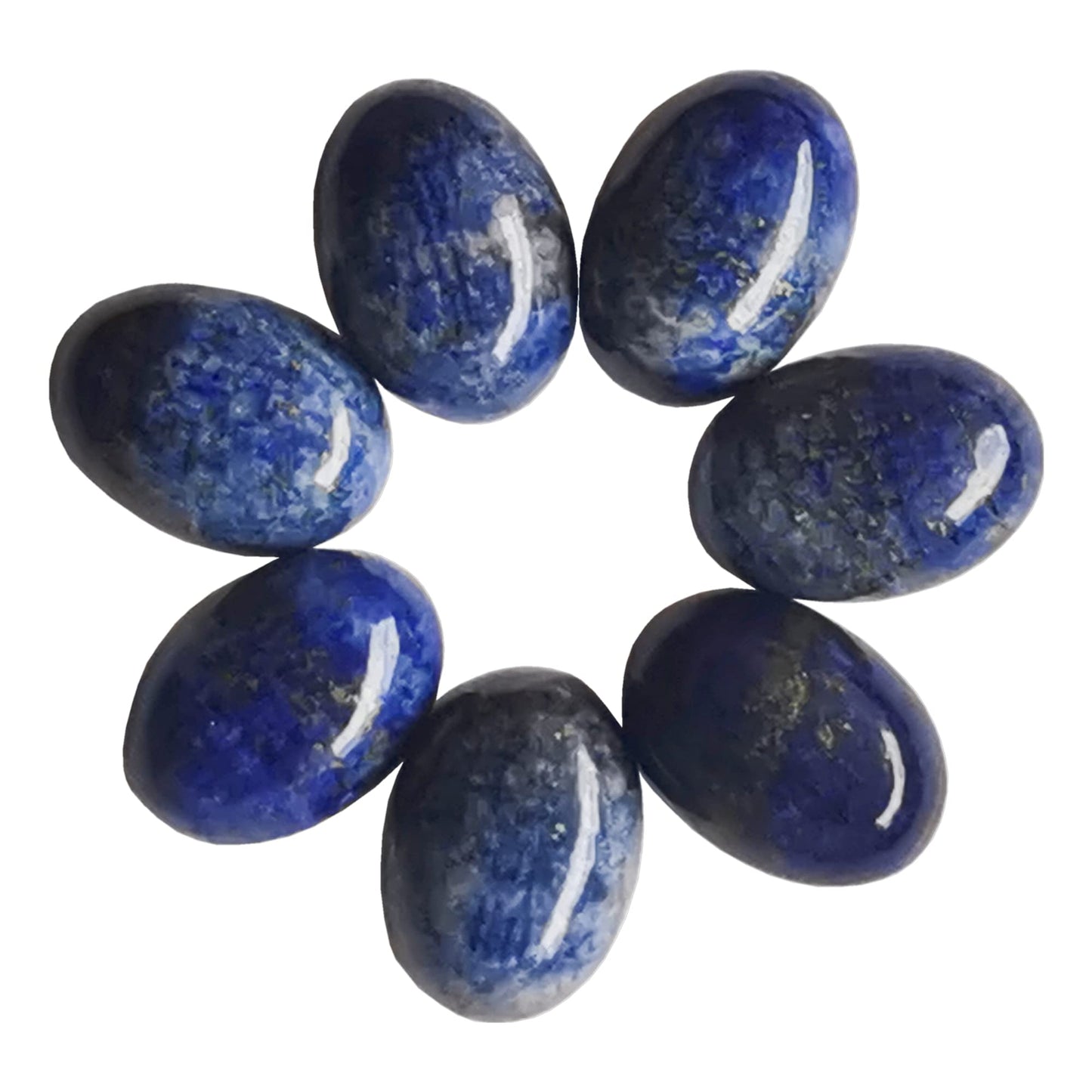 Bacatgem 7 Pcs Lapis Lazuli Oval Cabochons Flatback Crystal Stone Gemstones Beads for Jewelry Making DIY,18x13mm