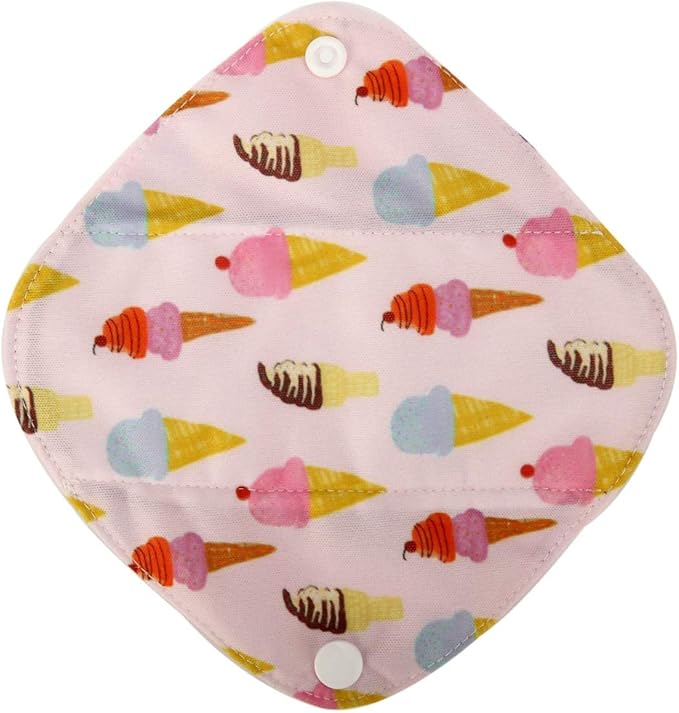 5 Cloth Menstrual Pads 1 Wet Bag XS Panty Liners Reusable Washable (Silver Foliage, XS Panty Liners)