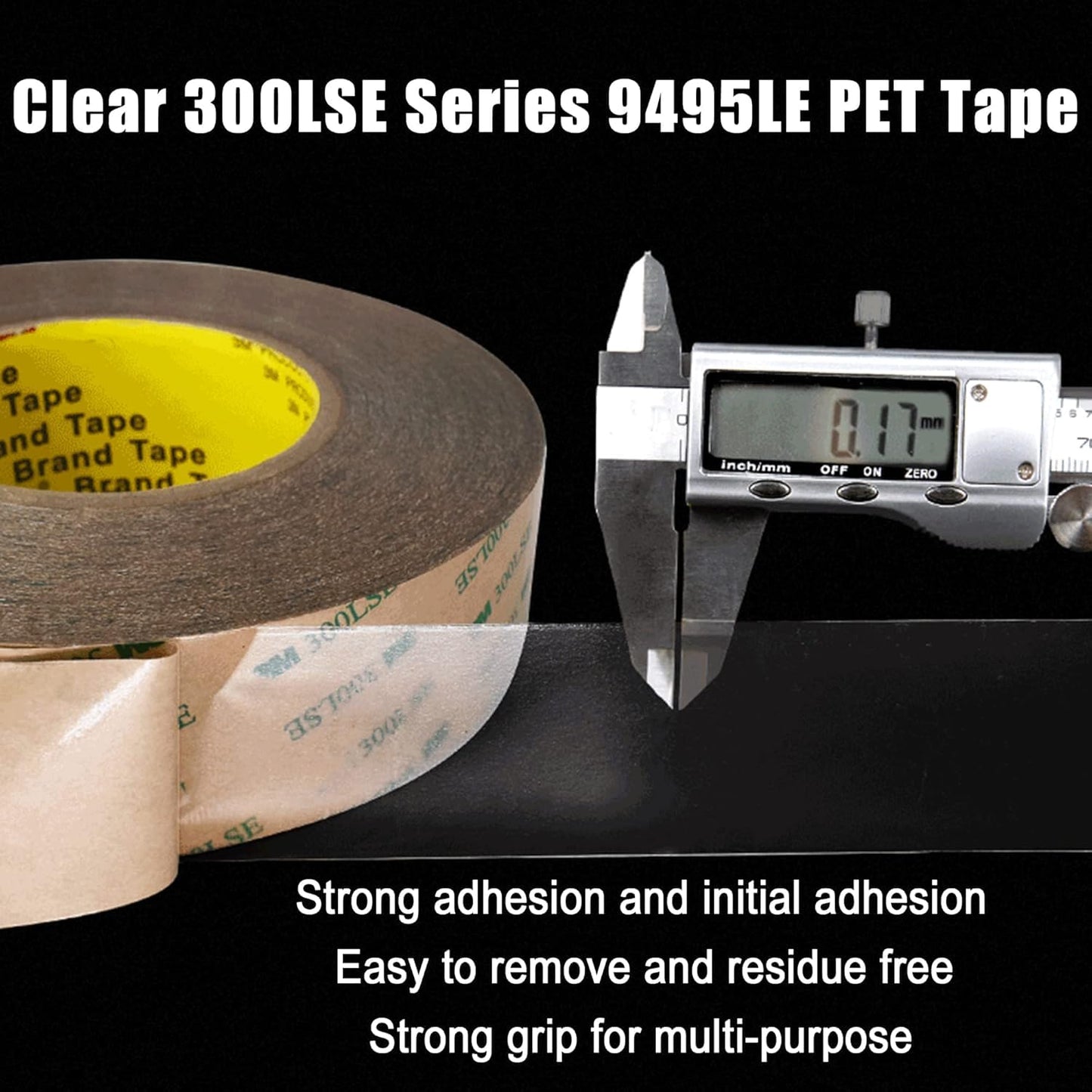 300LSE 3M Double Side Tape Heavy Duty 90ft, Clear Mounting Tape Removable for Scrapbook,Transparent Sticky Tape Picture Hanging Strips, Adhesive Tape for LED Poster Art Craft