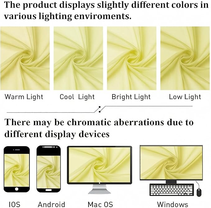 Lecloud Goose Yellow Sheer Curtains 84 Inches Long 2 Panels, Light Filtering Rod Pocket Bedroom Curtains, Airy Voile Farmhouse Window Drapes for Living Room Dining Room, Each Panel 42" W x 84" L