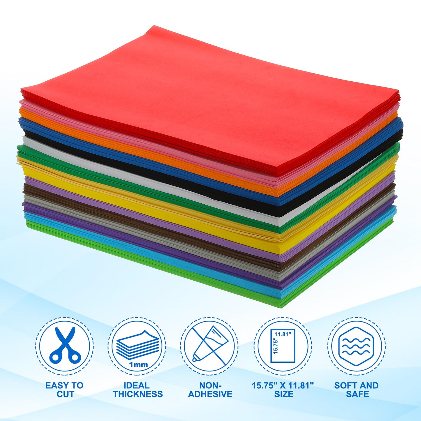 PATIKIL 20 Pcs Light Green EVA Foam Sheets, 11.8 x 7.87 Inches 1mm Thick Foam Sheets for Crafts Flexible DIY Handcraft Scrapbooking Art Supplies
