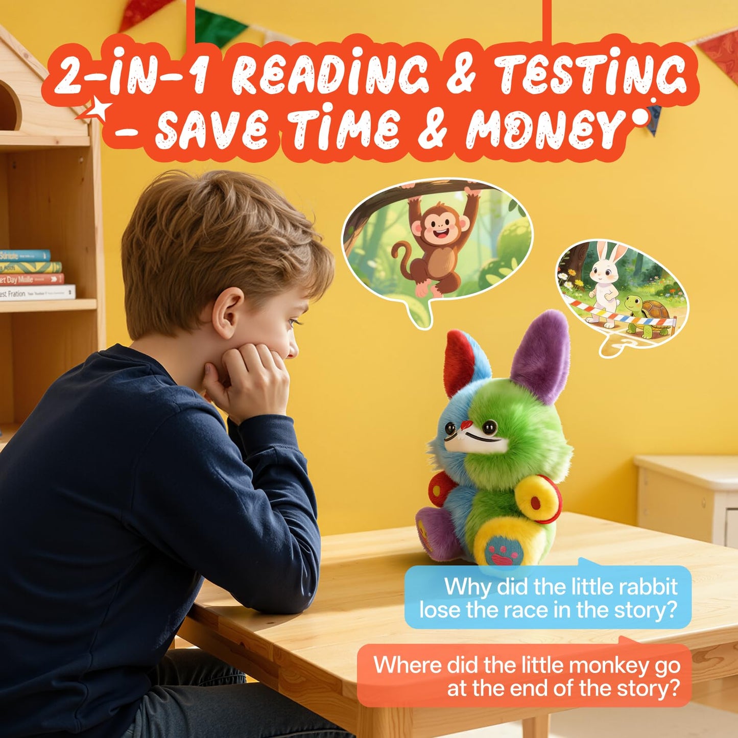 AI Learning Toys for Toddlers with Smart Interactive, Educational Toys for Preschool Learning Activities, Emotional AI Companion, Phonics Practice, Knowledge Q&A, Storyteller ect, Multiple Languages