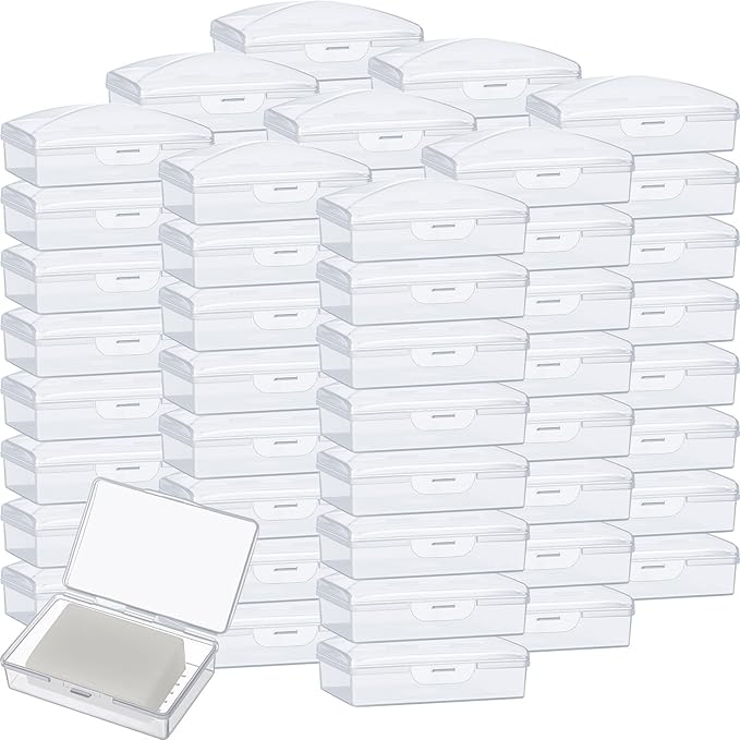 50 Pcs Travel Soap Container Portable Plastic Soap Boxes Bulk with Lid Homeless Donations Bulk Gym Shower Tour Groups Hotel Outdoor Camping (White)