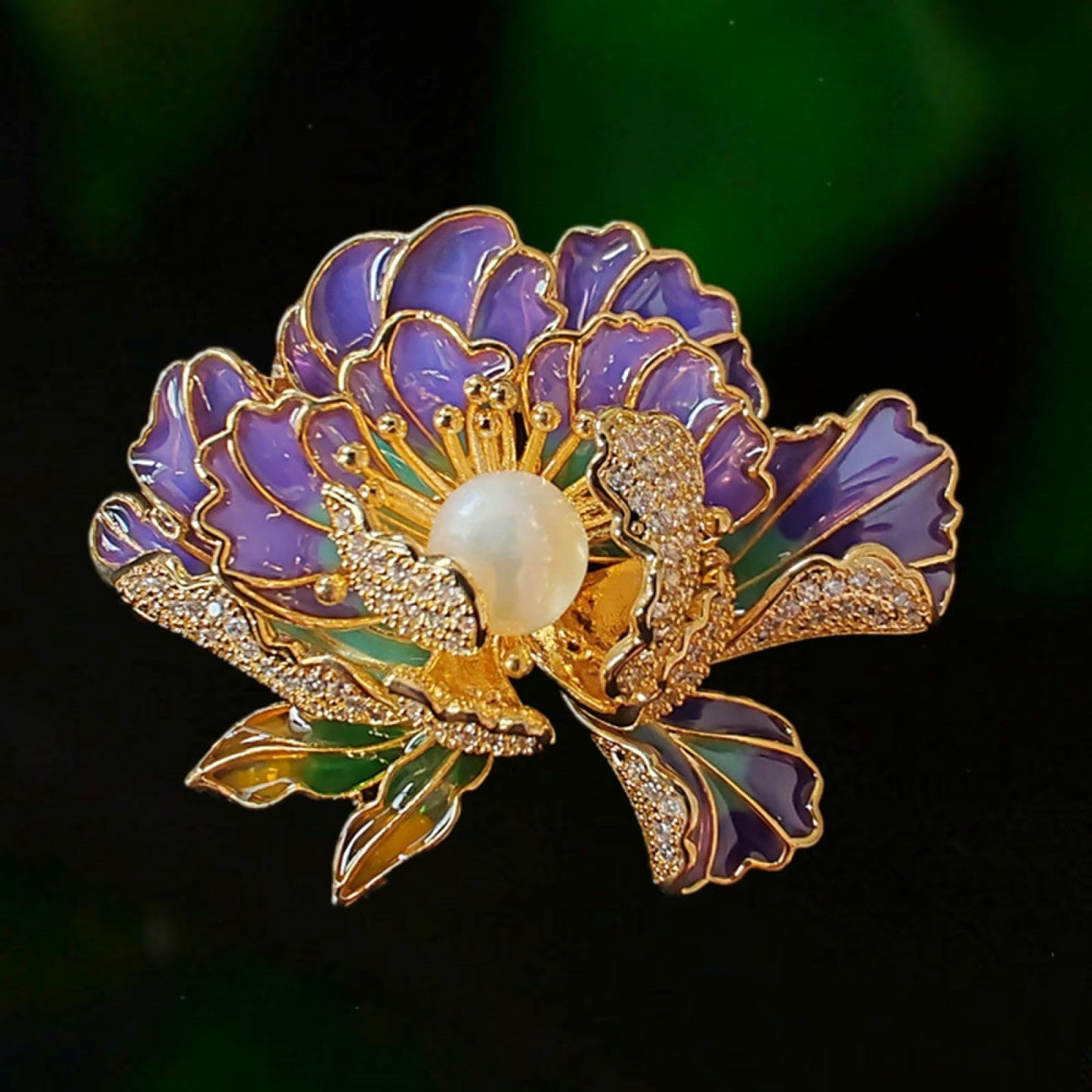 Fashion Brooches For Women, Peony Flower Brooch Pins, Suitable For Party And Daily Wear On Many Occasions,Purple