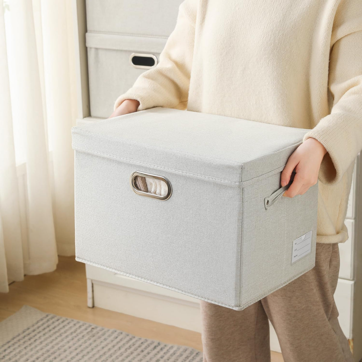 Collapsible Storage Bin with Lid [1
