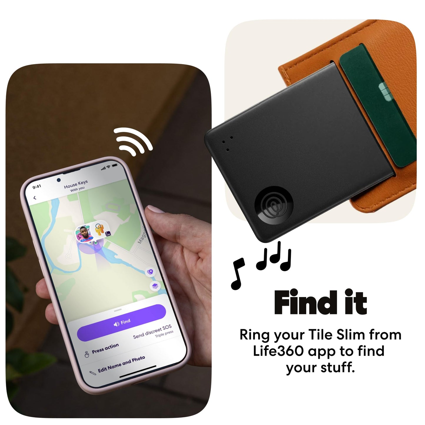 Life360 Tile Starter Pack - Bluetooth Trackers and Item Finders for Keys, Wallets & More. Both iOS and Android Compatible. Phone Finder. 2-Pack (Black Mate/Slim)