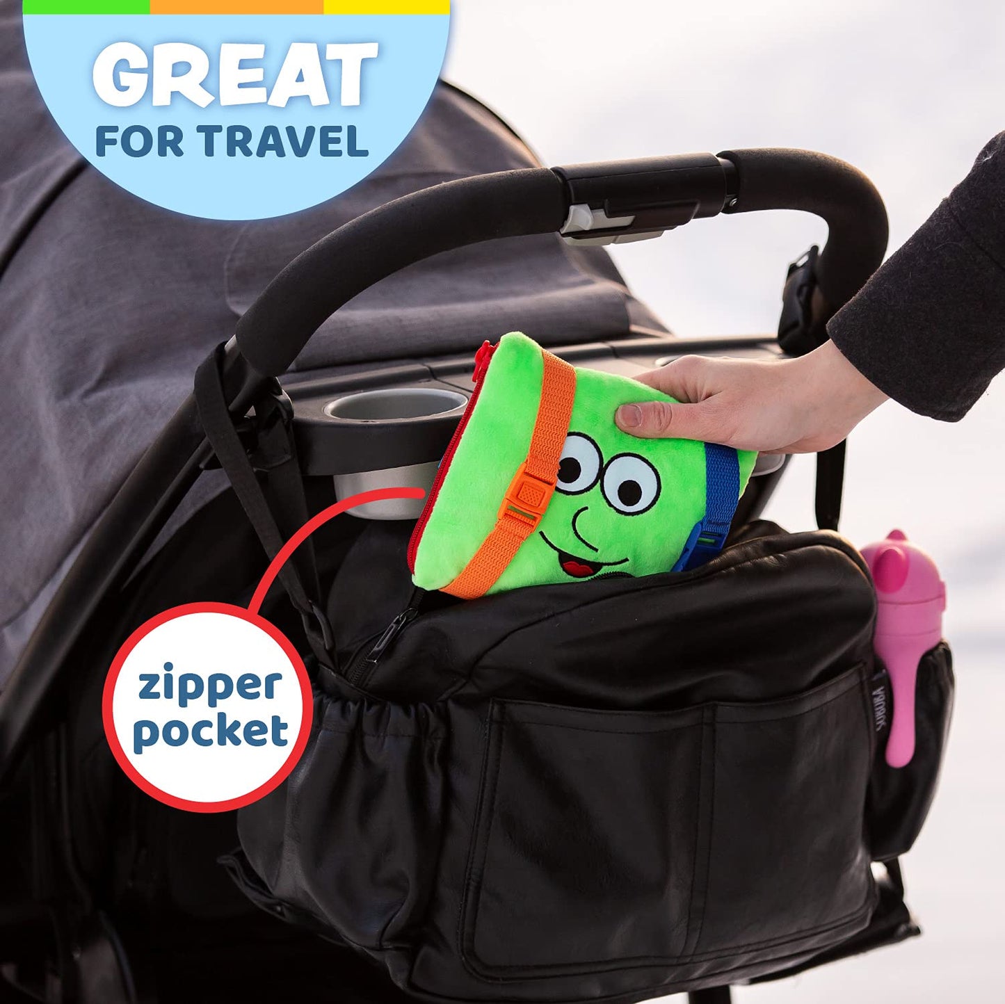 Buckle Toys - Buster Square - Learning Activity Toy - Develop Fine Motor Skills and Problem Solving - Easy Travel Toy - Educational Classroom Must Have