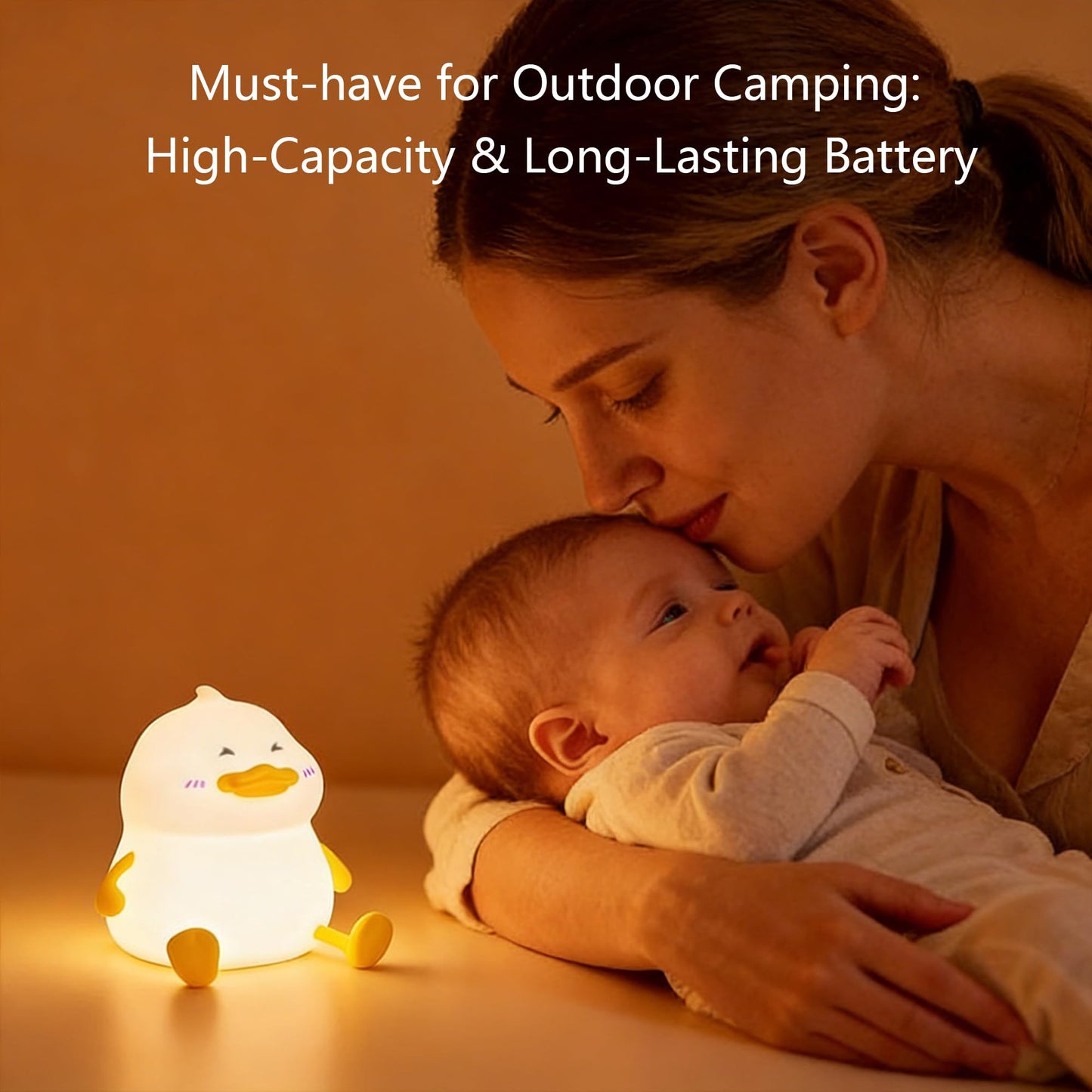 Duck Night Light for Kids, Cute Silicone Animal Nursery Lamp, 3 Level Dimmable Rechargeable LED Nightlight, BPA Free Food Grade Silicone, Eye Caring Soft Warm Light for Baby Toddler Breastfeeding