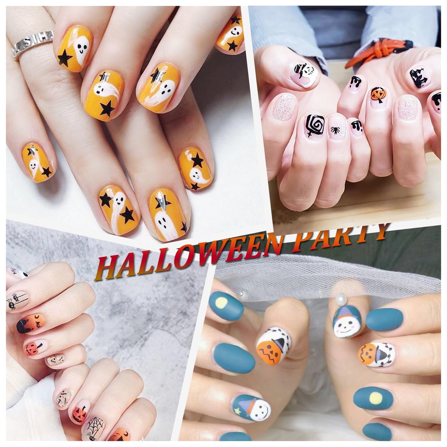 Nail Polish Strips Halloween Christmas Style, DANNEASY 24 Sheets Adhesive Nail Polish Stickers Nail Wraps for Women 1Pc Nail File, Cuticle Stick