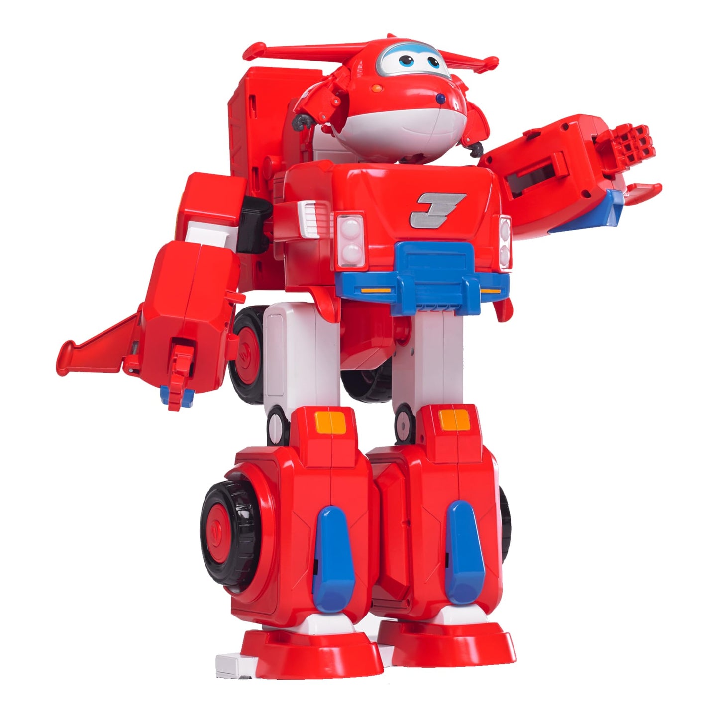 Super Wings 14" Transforming Jett's Super Robot Airplane | Action Figure | Ages 3-5 | Birthday Gift | Lights & Sounds
