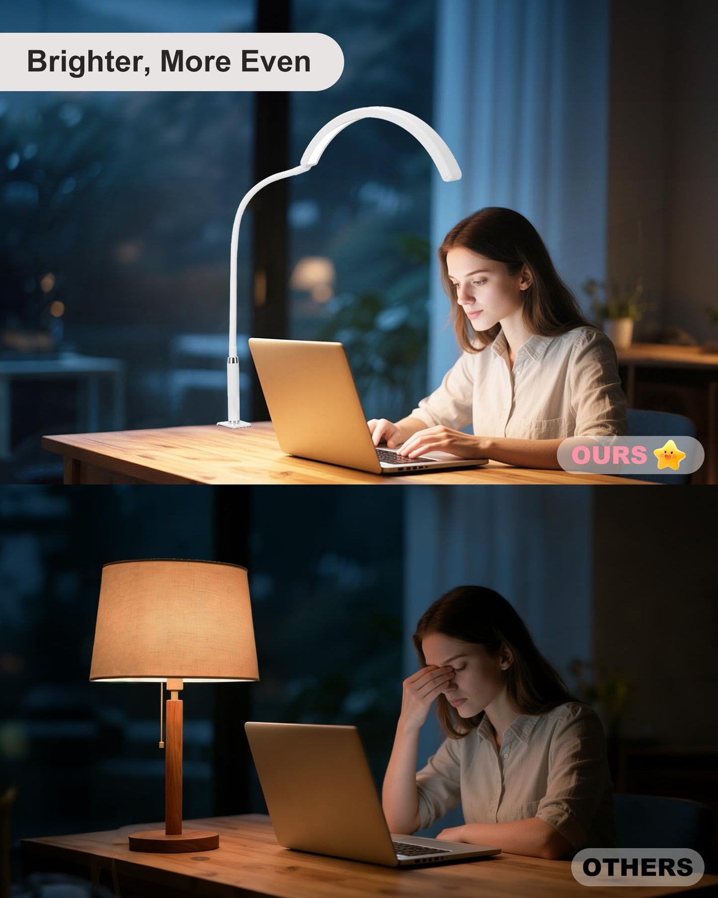 Half Moon Light for Nail Desk - Professional Shadowless LED Manicure Lamp with Clamp, 3 Color Modes & 10 Brightness Levels, Eye-Caring Beauty Lamp for Eyelash Extensions, Tattoo, Estheticians