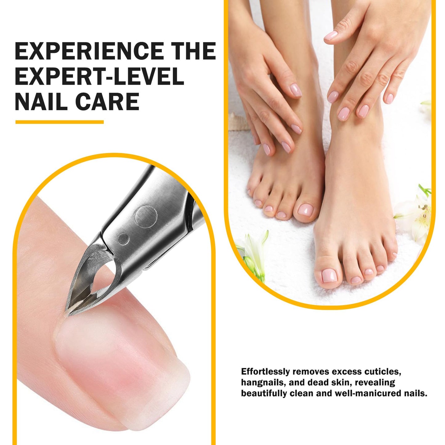 BEZOX Cuticle Clipper for Salon-Worthy Nails - Professional Half Jaw (5 mm) Cuticle Trimmers with Silicon Handle for Expert Manicures, Precision Cuticle Cutters Premium Cuticle Tool - Red