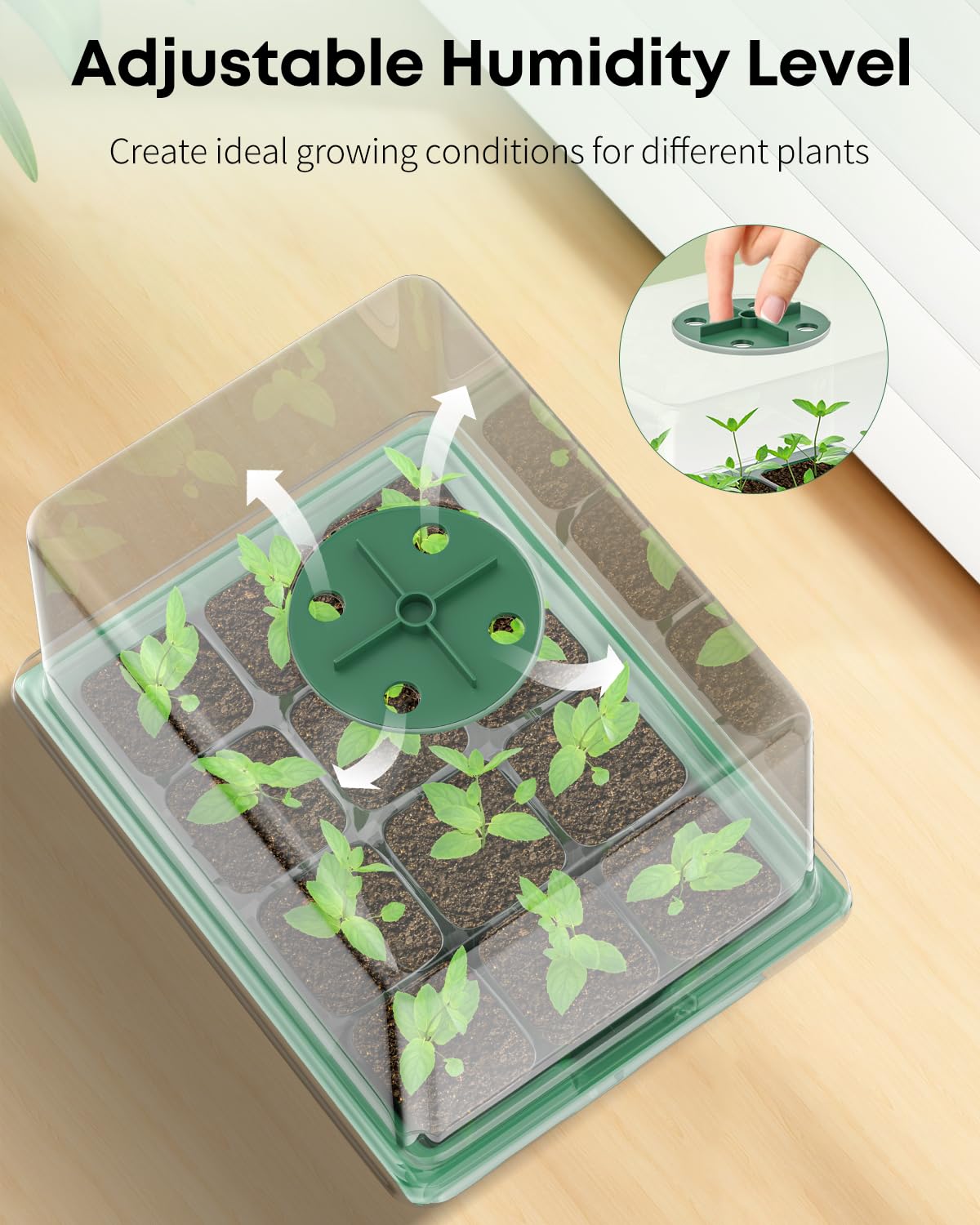 Pawfly 10 Pack Seed Starter Kit, 120 Cells, Seed Starter Trays with 4" Humidity Domes, Planting Tools & Labels, Indoor Seedling Starter Trays, Reusable Plant Germination Trays, Seed Starting Trays