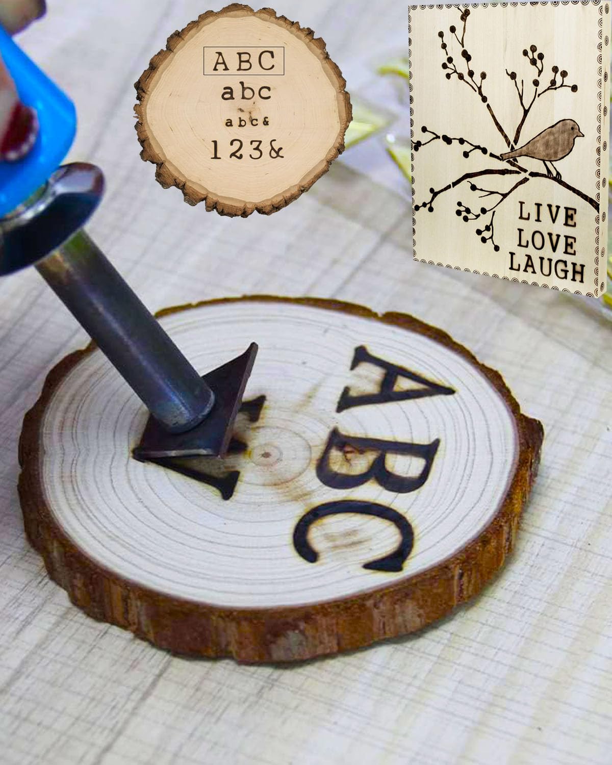 Arokimi Wood Burning Alphabet Letter Kit, Branding Irons Personalized for Wood Leather Branding Set Compatible with Walnut Hollow Iron, 26 Iron 5/8" Tall