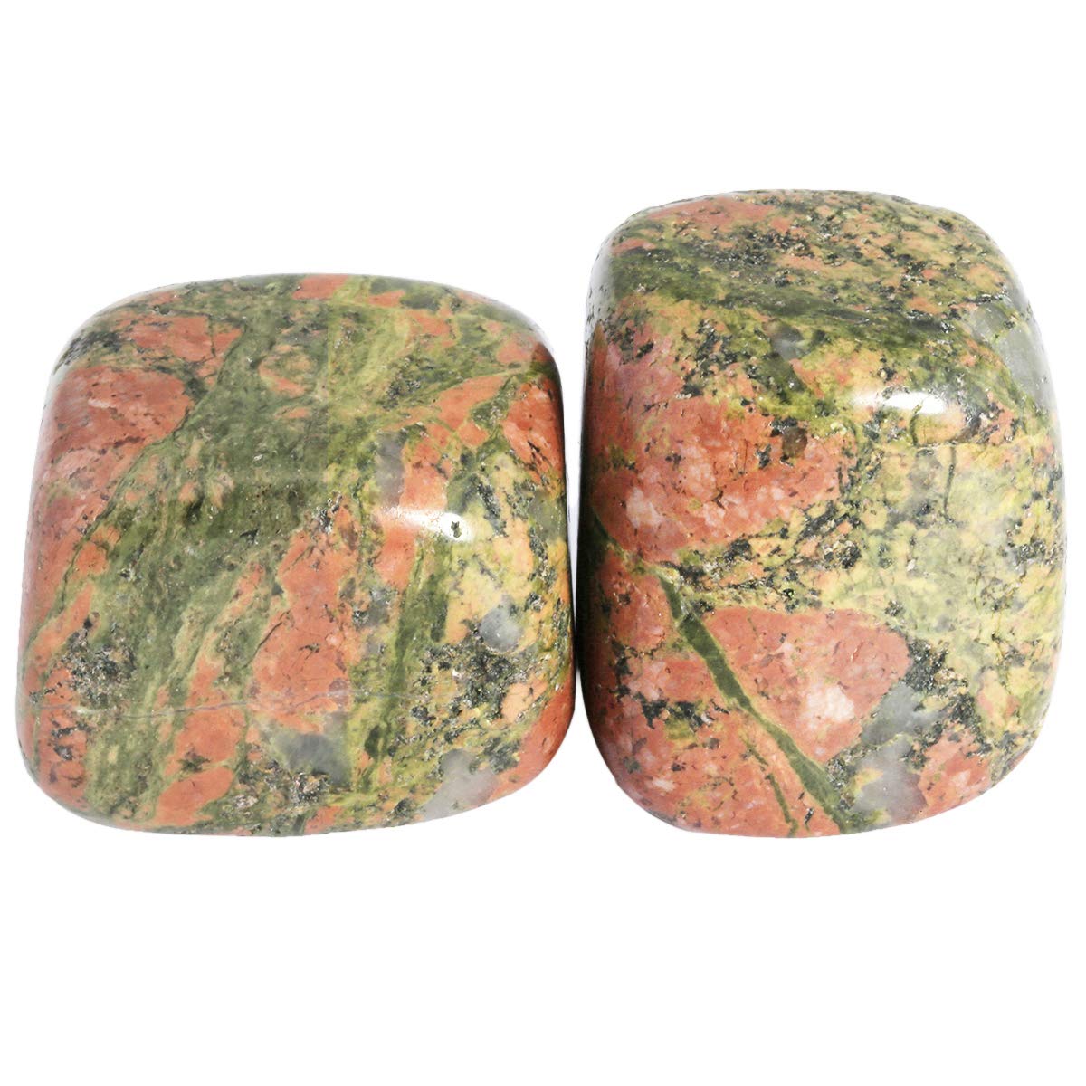Rockcloud 1 lb Tumbled Polished Stones Gemstone Supplies for Wicca,Reiki,Healing Crystal,Unakite