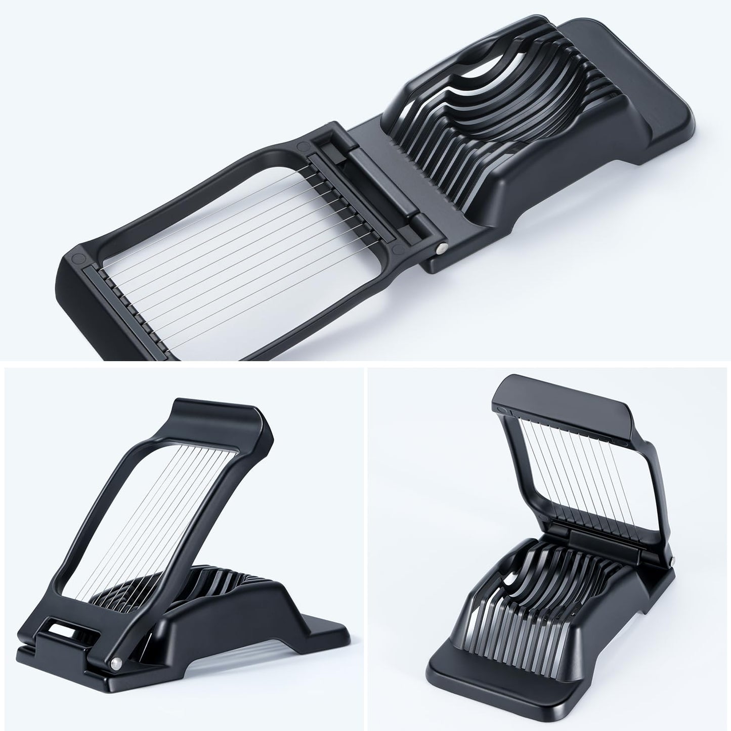 Sopito Heavy Duty Stainless Steel Wire Egg Slicer for Hard Boiled Eggs & Strawberry Other Soft Food, Black
