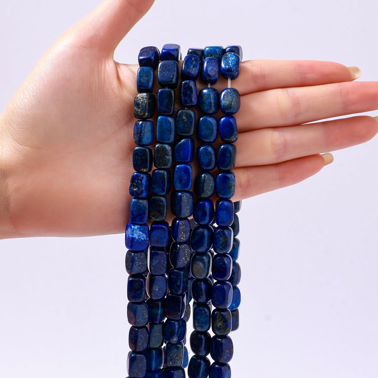 Natural Large Lapis Lazuli Cube Stone Beads 8x11mm 38cm/str Loose Semi Gemstone Stone Square Beads for Making Bracelets Necklace