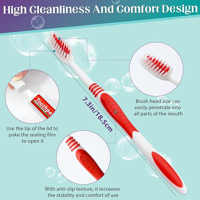 Disposable Toothbrush with Toothpaste 38 PCS, Travel Toothbrush and Toothpaste Bulk Set, Soft Bristle Individually Wrapped Toothbrushes Bulk for Kids, Adult. Suitable for Hotel, Travel, Home, Donated