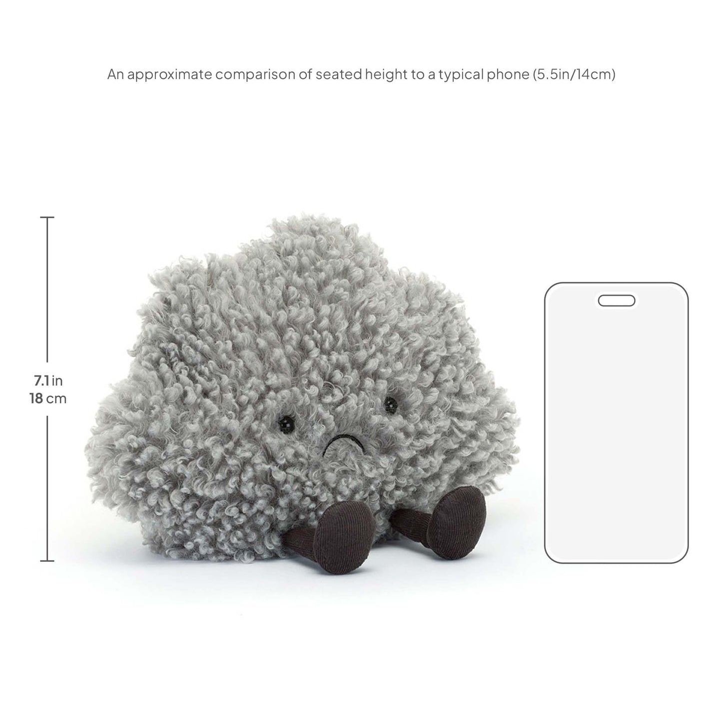 Jellycat Amuseables Storm Cloud Stuffed Toy, 10 inches - Cloud Plush - Fun Gift Idea