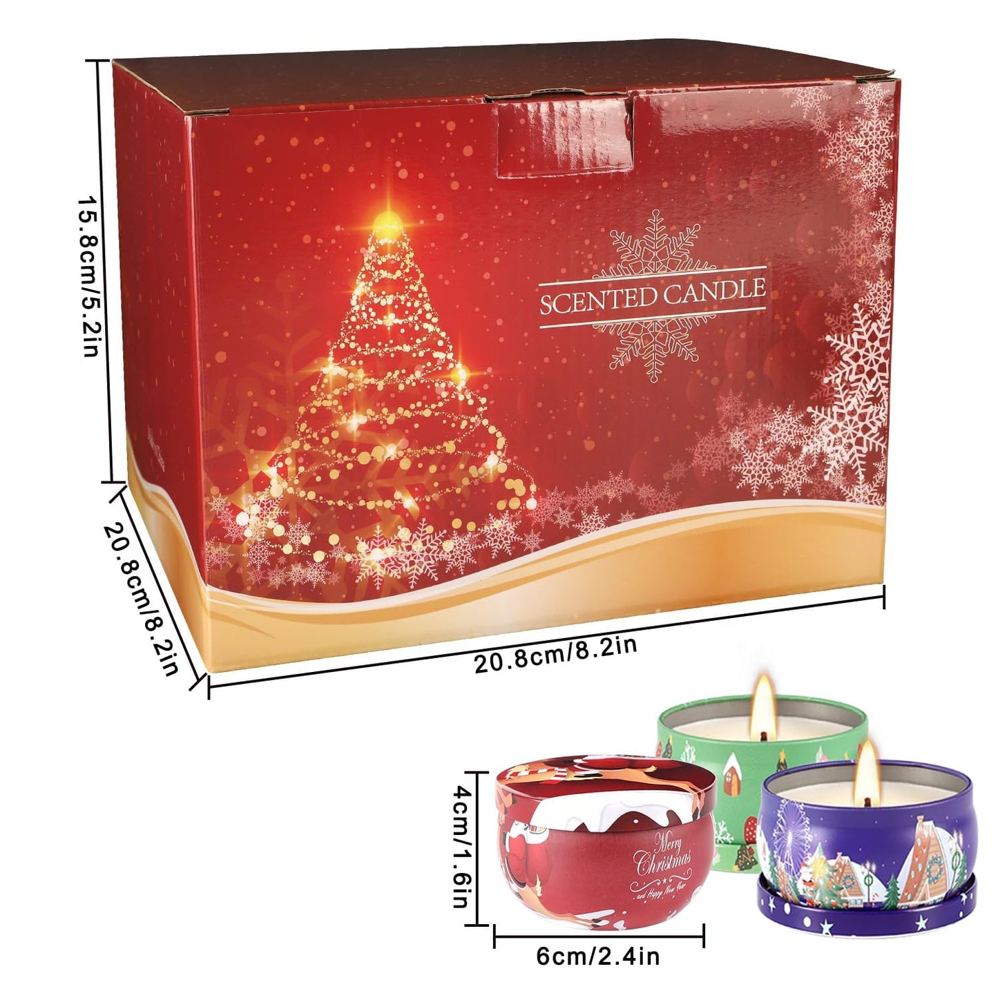 TLNFHRPI 36 Packs Christmas Scented Candles, 2.5oz Smokeless Clean Burning Soy Wax Candles for Home Decor, Festive Gifts & Holiday Ambiance