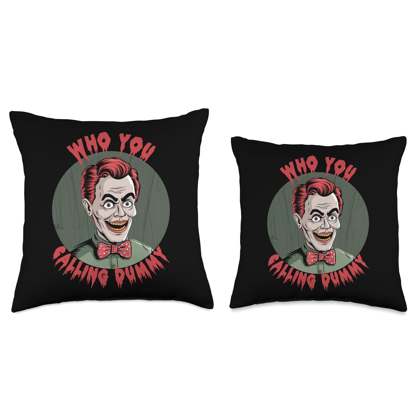 Halloween Costume Creepy Ventriloquist Doll Dummy Throw Pillow