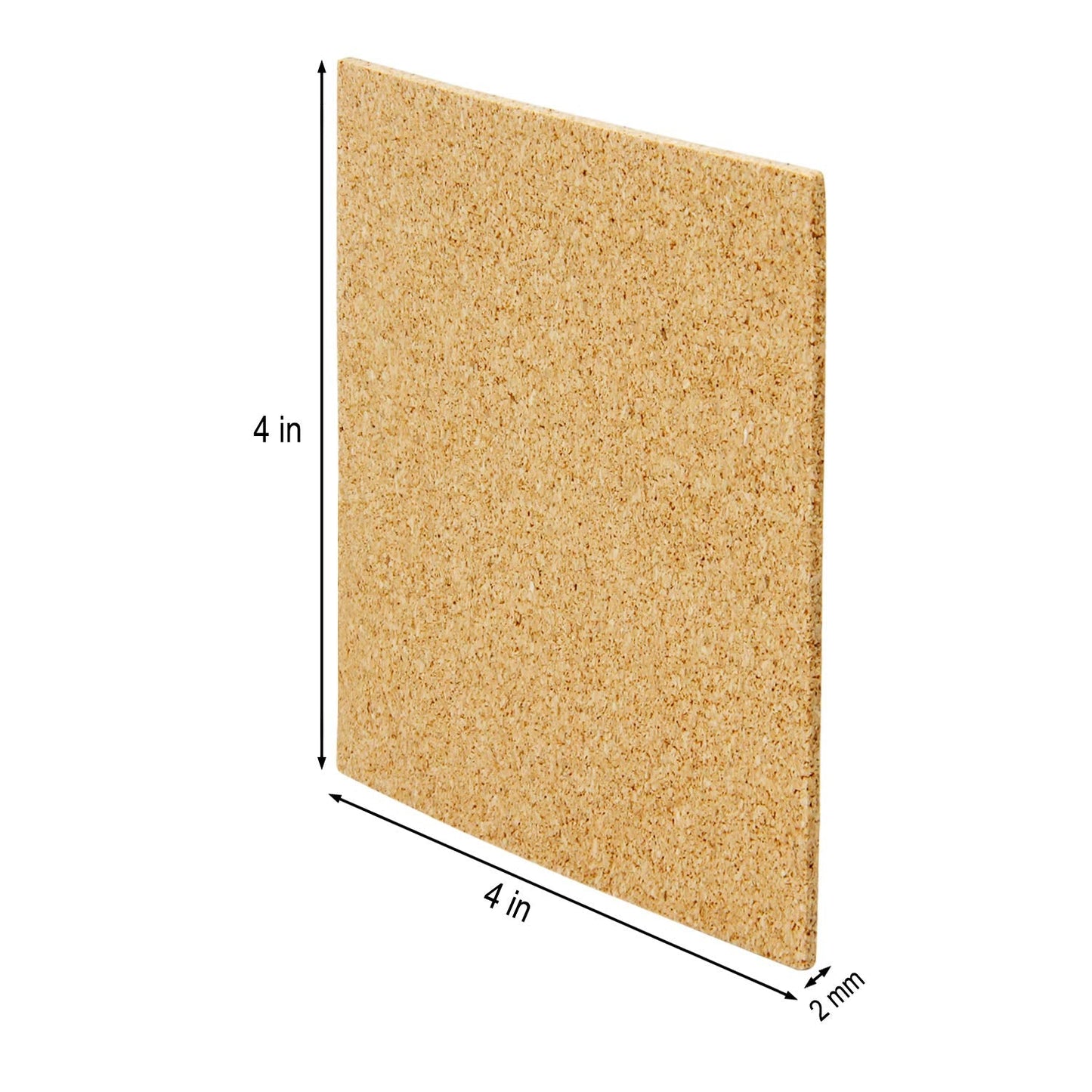 Blisstime 100 Pieces Self-Adhesive Cork Sheets 4"x 4" for DIY Coasters, Square Cork Tiles with Strong Self Adhesive Backing